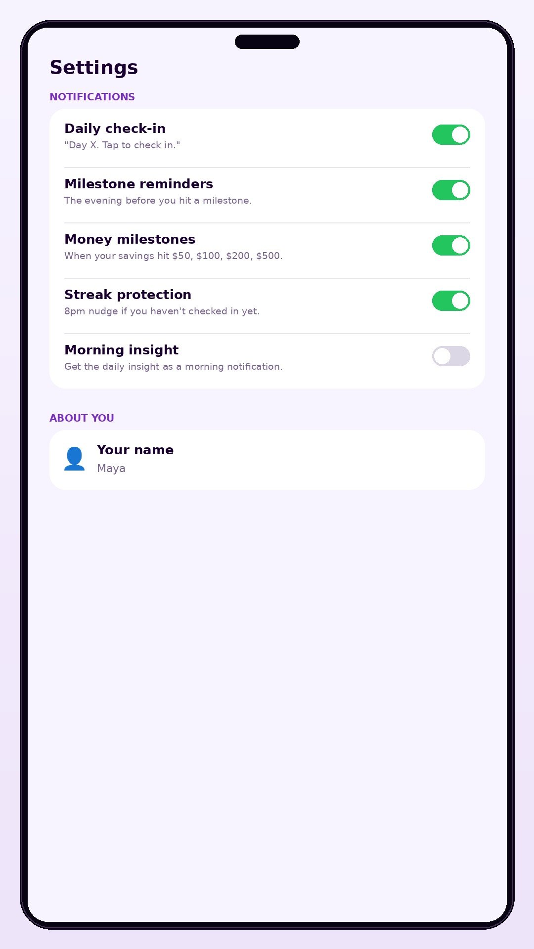 Settings Screen